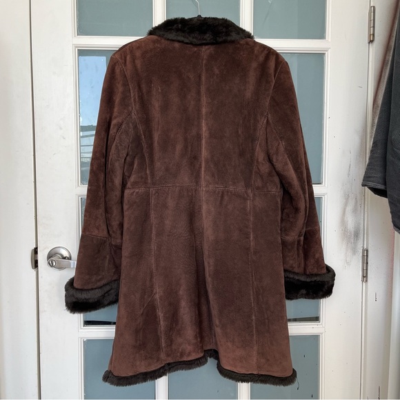 Steve by Searle Real Sheeing Sheepskin Chocolate Brown Coat - Picture 2 of 6